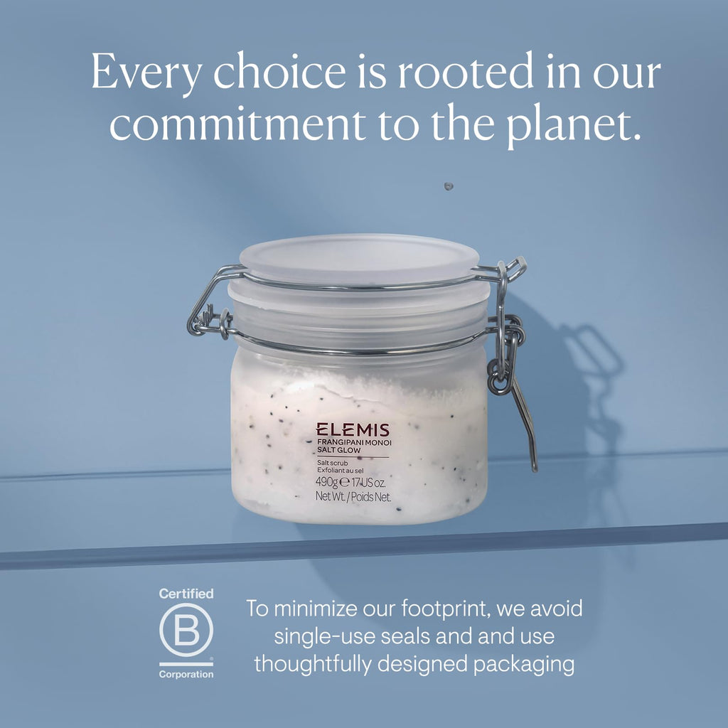 ELEMIS Frangipani Monoi Salt Glow 490g, Tropical Body Scrub To Exfoliate & Hydrate for Radiant Skin