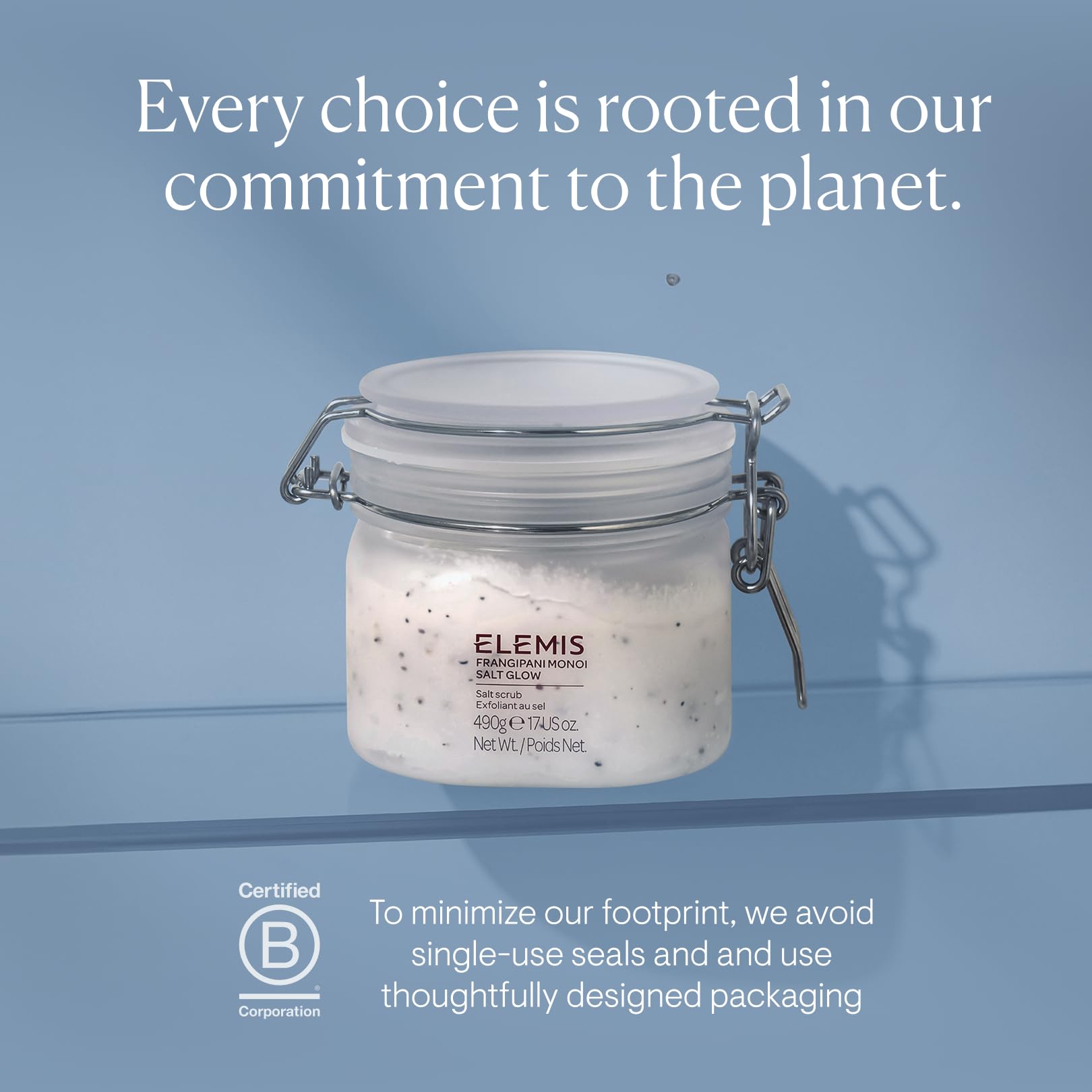 ELEMIS Frangipani Monoi Salt Glow 490g, Tropical Body Scrub To Exfoliate & Hydrate for Radiant Skin