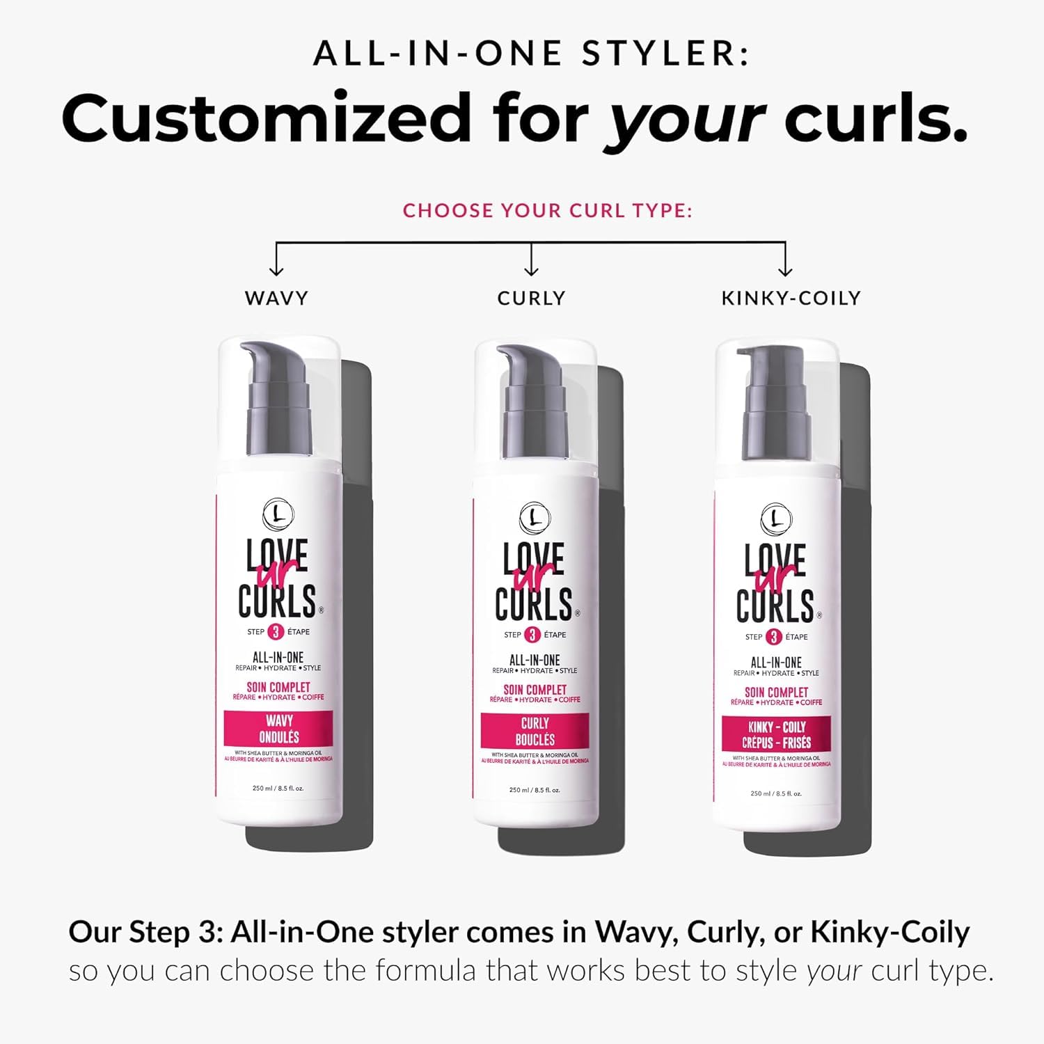 Love Ur Curls® All-in-One Curl Cream Styler for Curly Hair and Irish Sea Moss Hair Gel Bundle, Define, Hydrate and Style with Shea Butter, Medium Hold Curl Styling Gel to Reduce Excess Frizz