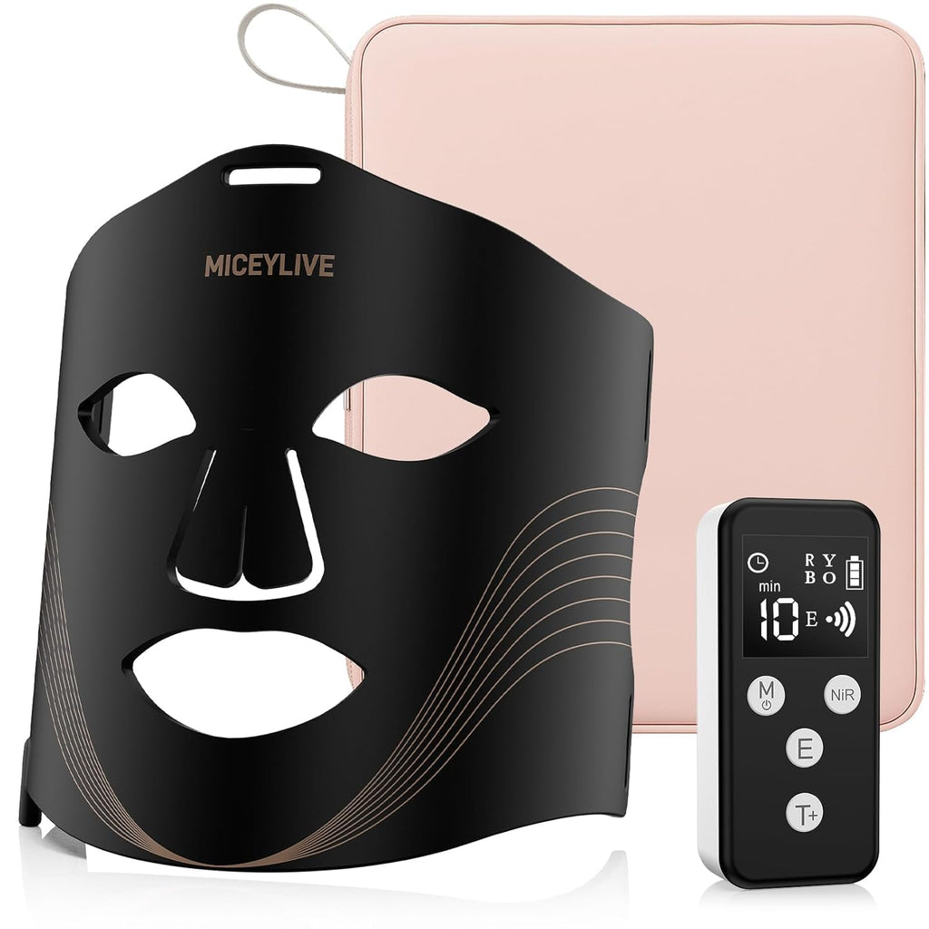 Red Light Therapy for Face, LED Face Mask with 3 Modes, 830nm Infrared & Red Light, 400 LED, 3000mAh Rechargeable Remote & Timing, Anti-Aging Skin Firming, LED Mask Therapy at Home, Gift for Women Men