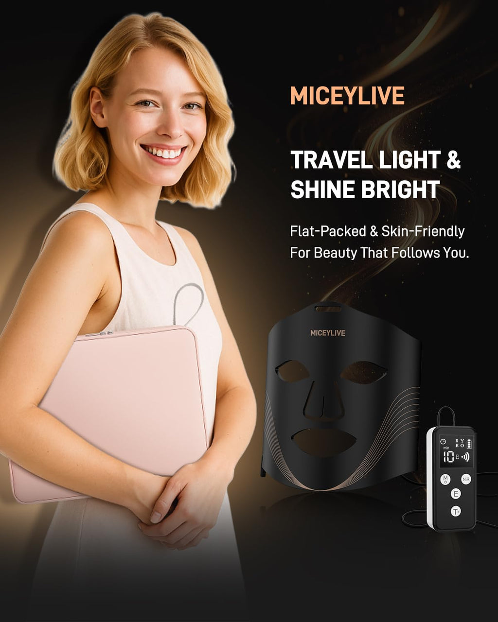 Red Light Therapy for Face, LED Face Mask with 3 Modes, 830nm Infrared & Red Light, 400 LED, 3000mAh Rechargeable Remote & Timing, Anti-Aging Skin Firming, LED Mask Therapy at Home, Gift for Women Men