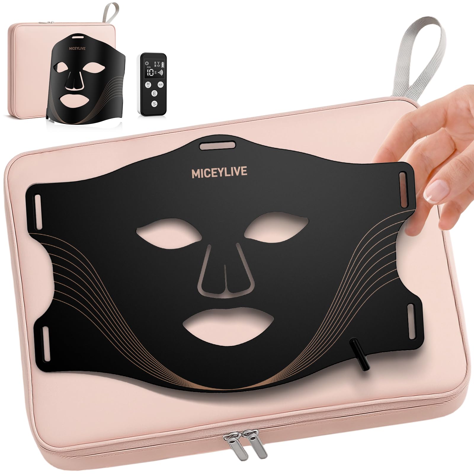 Red Light Therapy for Face, LED Face Mask with 3 Modes, 830nm Infrared & Red Light, 400 LED, 3000mAh Rechargeable Remote & Timing, Anti-Aging Skin Firming, LED Mask Therapy at Home, Gift for Women Men