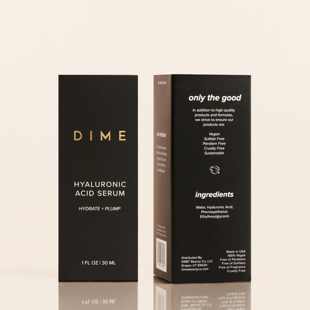 DIME Beauty Hyaluronic Acid Serum, Ultra Hydrating Face Serum with Pure Hyaluronic Acid, 1 oz / 30 ml