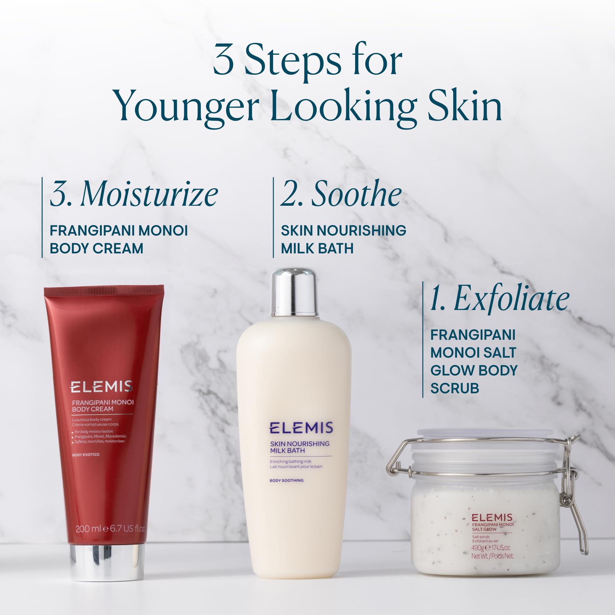 ELEMIS Frangipani Monoi Salt Glow 490g, Tropical Body Scrub To Exfoliate & Hydrate for Radiant Skin