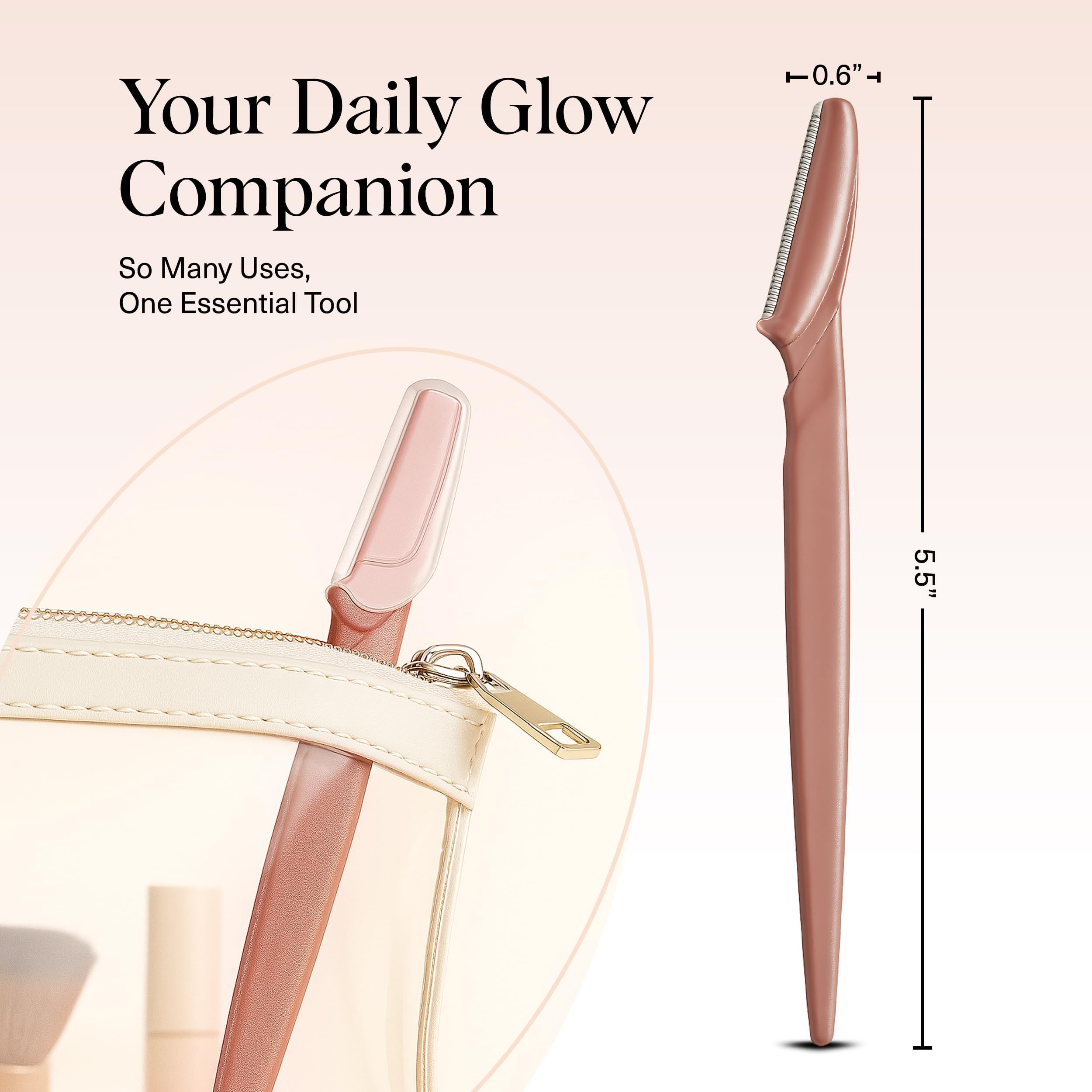 Kitsch Dermaplane Razor for Women Face – Face Razors for Women & Men, Eyebrow Trimmer & Face Shaver – Exfoliating Facial Razor & Skin Care Tool for Smoother Skin - Terracotta, 12 pcs