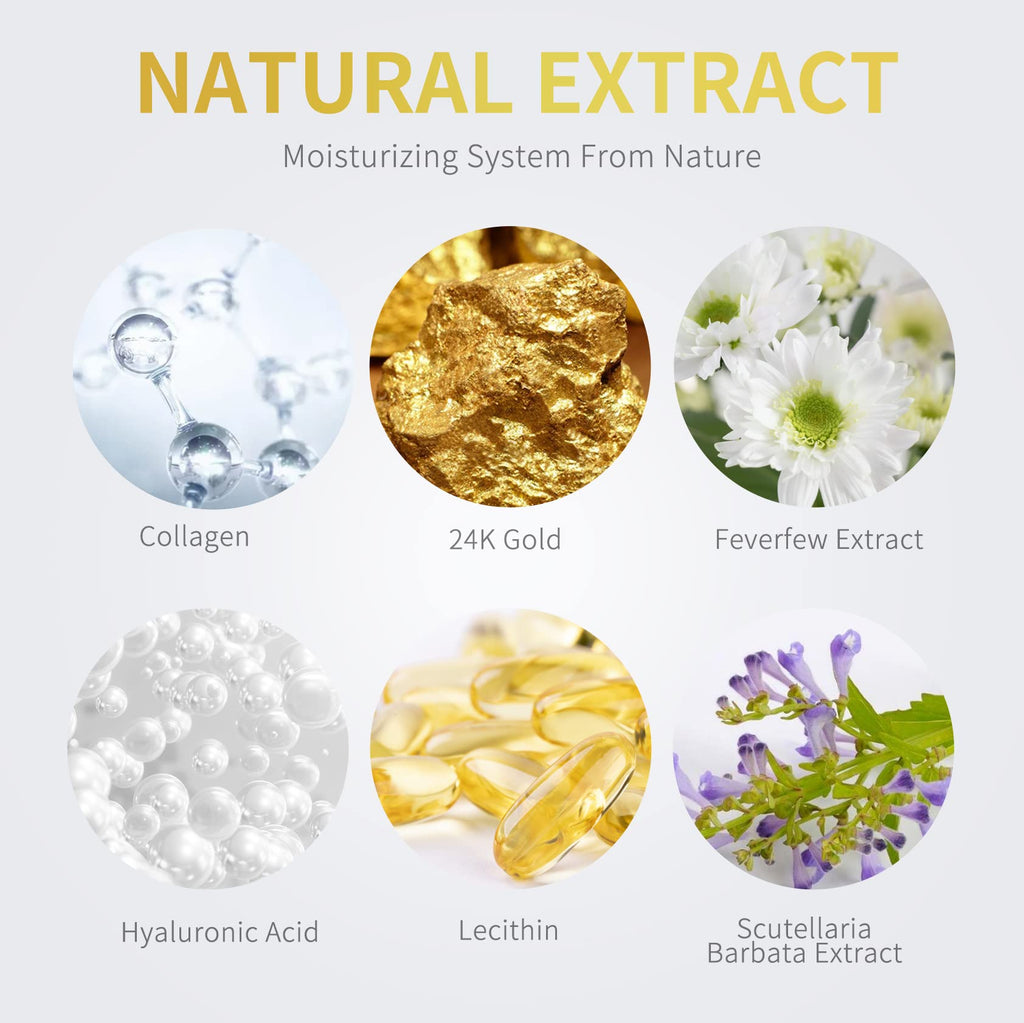 NAZANO 24K Gold Under Eye Patches - 60 Pack for Puffy Eyes, Dark Circles, Bags & Wrinkles with Collagen & Hyaluronic Acid