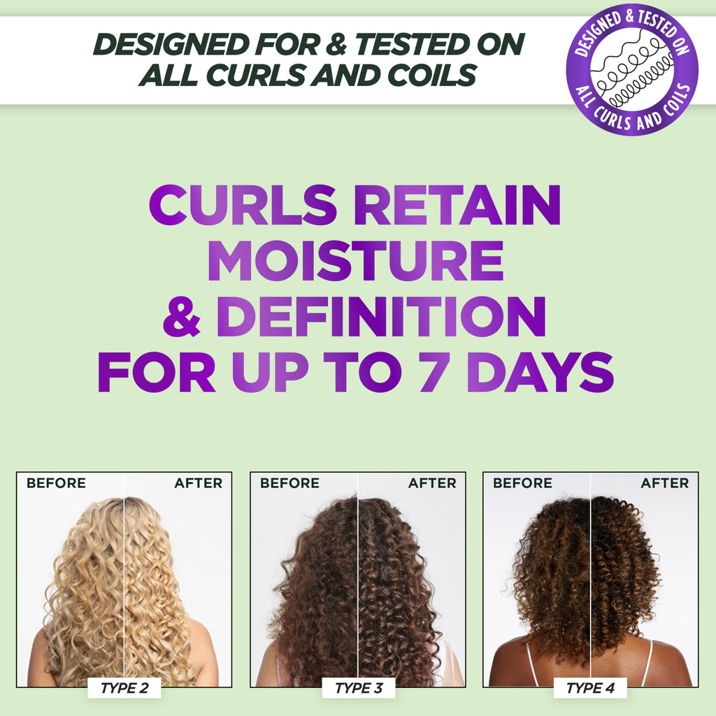 Garnier Fructis Method for Curls Curly Hair Products, Moisture Filling Shampoo, Hair Mask and Curl Refresher Spray, Designed and Tested for 2C to 4C Curls and Coils, 1 Kit